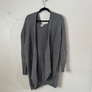 a new day Women's Ribbed Gray Cardigan Sweater
